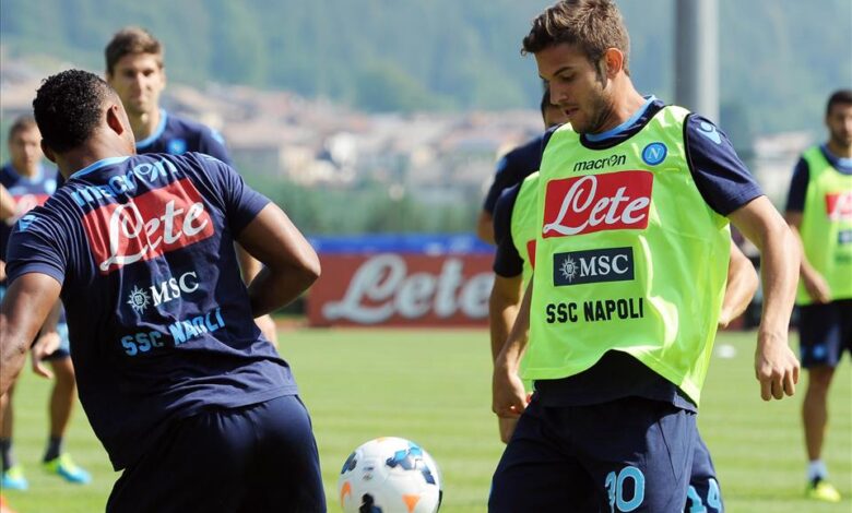 Bruno Uvini em treino pelo Napoli