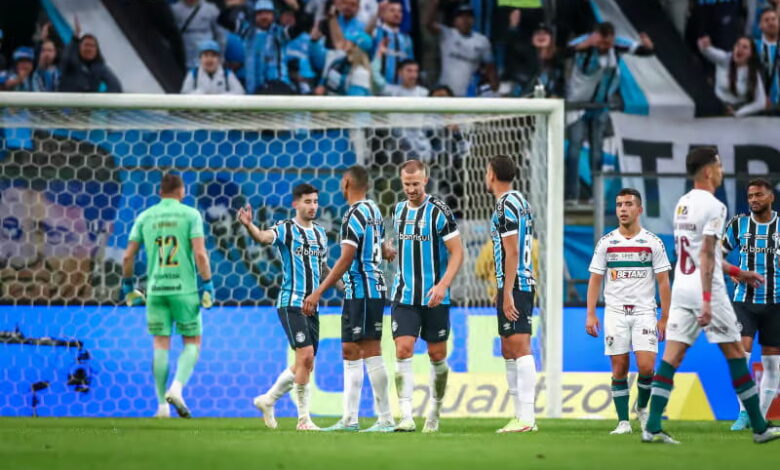 Jogadores do Grêmio em campo