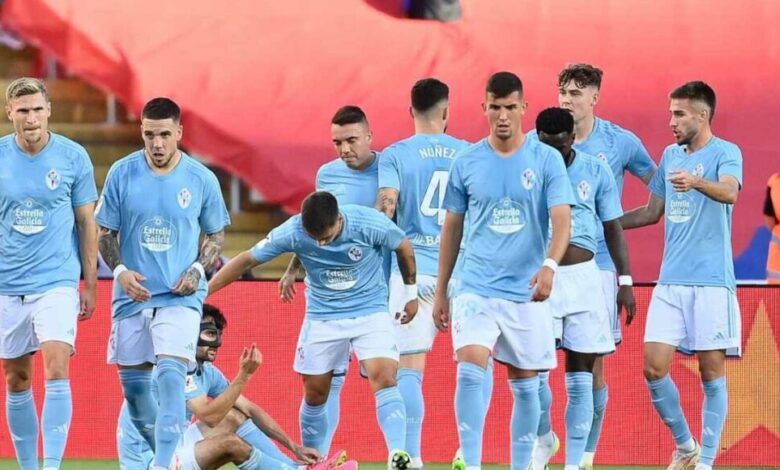 Jogadores do Celta de Vigo, da Espanha