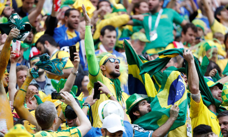 Torcedores brasileiros no jogo Brasil x Costa Rica (Foto: Divulgação)